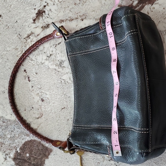 Fossil Leather Handbag With Braided Strap - Picture 14 of 17